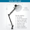 Swing Arm Lamp with LED Bulb Black