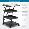 Triflex Taboret Charcoal / Clear Glass