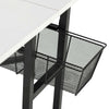 Mesa de corte de telas con ruedas y espacio de almacenamiento, 76 cm, color carbón / blanco