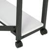Mesa de corte de telas con ruedas y espacio de almacenamiento, 76 cm, color carbón / blanco