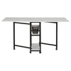 Mesa de corte de telas con ruedas y espacio de almacenamiento, 76 cm, color carbón / blanco