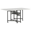 Mesa de corte de telas con ruedas y espacio de almacenamiento, 76 cm, color carbón / blanco