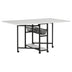 Mesa de corte de telas con ruedas y espacio de almacenamiento, 76 cm, color carbón / blanco