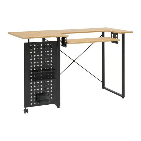 Mesa de costura con panel giratorio en madera de fresno / grafito