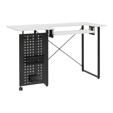 Mesa de costura Pivot Panel, blanco/grafito