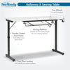 Mesa de costura Rollaway II, negra/blanca