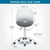Silla de trabajo plegable, blanca/gris