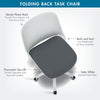 Silla de trabajo plegable, blanca/gris
