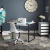 Silla de trabajo plegable, blanca/gris