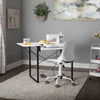 Silla de trabajo plegable, blanca/gris