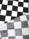 Poly Cotton Printed Fabric Square Checkered / Red/White / Sold By The Yard