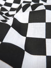 Poly Cotton Printed Fabric Square Checkered / Black/Red / Sold By The Yard