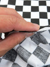 Poly Cotton Printed Fabric Square Checkered / Royal/White / Sold By The Yard