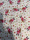Christmas Santa and Candy Canes on Cream 100% Cotton Price per Yard
