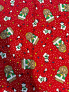Christmas Vintage Lions Polar Bears on Red 100% Lightweight Cotton Price per Yard