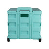 Carrito plegable con ruedas para manualidades y tapa – Azul turquesa