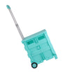 Carrito plegable con ruedas para manualidades y tapa – Azul turquesa