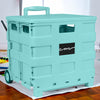 Carrito plegable con ruedas para manualidades y tapa – Azul turquesa
