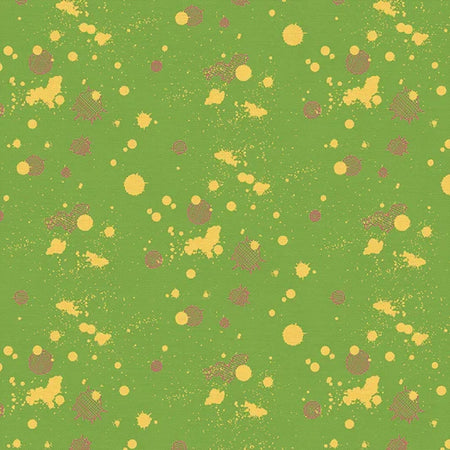 «On Your Mark»: salpicaduras de tinta sobre verde oliva difuminado