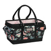 Organizador de manualidades «Deluxe Store & Tote», negro y con estampado floral