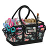 Organizador de manualidades «Deluxe Store & Tote», negro y con estampado floral