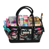 Organizador de manualidades «Deluxe Store & Tote», negro y con estampado floral