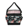 Organizador de manualidades «Deluxe Store & Tote», negro y con estampado floral