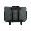 XL 4 Wheel Collapsible Deluxe Rolling Sewing Machine Storage Case, Grey & White