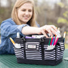 Organizador de manualidades «Deluxe Store & Tote», rayas blancas y negras