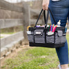 Organizador de manualidades «Deluxe Store & Tote», rayas blancas y negras