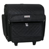 Deluxe Collapsible Rolling Craft Case, Black Quilted