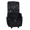 Deluxe Collapsible Rolling Craft Case, Black Quilted