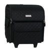 Estuche plegable con ruedas para máquina de coser, acolchado negro