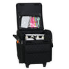 Estuche plegable con ruedas para máquina de coser, acolchado negro