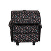 Collapsible Rolling Serger Machine Case, Black Floral