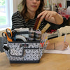 Collapsible Desktop Craft Caddy, Grey Geometric
