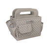 Caja plegable para manualidades de escritorio, color beige con lunares