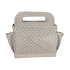 Caja plegable para manualidades de escritorio, color beige con lunares