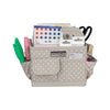 Caja plegable para manualidades de escritorio, color beige con lunares