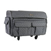 Maleta plegable con ruedas para guardar la máquina de coser Everything Mary XXL de 4 ruedas, gris jaspeado