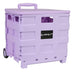 Carrito plegable de plástico con ruedas para manualidades, morado