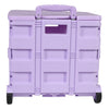 Carrito plegable de plástico con ruedas para manualidades, morado