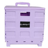 Carrito plegable de plástico con ruedas para manualidades, morado