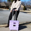 Carrito plegable de plástico con ruedas para manualidades, morado