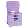 Carrito plegable de plástico con ruedas para manualidades, morado