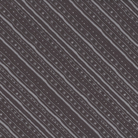 Rayas diagonales sobre fondo negro, 100 % algodón. Precio por yarda