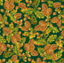 Acorns Pinecones Leaves On Forest Green 100% Cotton