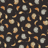 Harvest Classics Tossed Fall Leaves on Black 100% Cotton Fabric Price per Yard