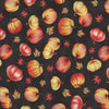Tela de algodón 100 % con diseño de calabazas sobre fondo negro