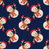 Muñecos de nieve saludando en Navidad sobre fondo azul, 100 % algodón